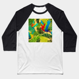 Tropical Parrot Pattern Baseball T-Shirt